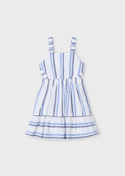 Mayoral Ocean Stripe Cut Out Dress