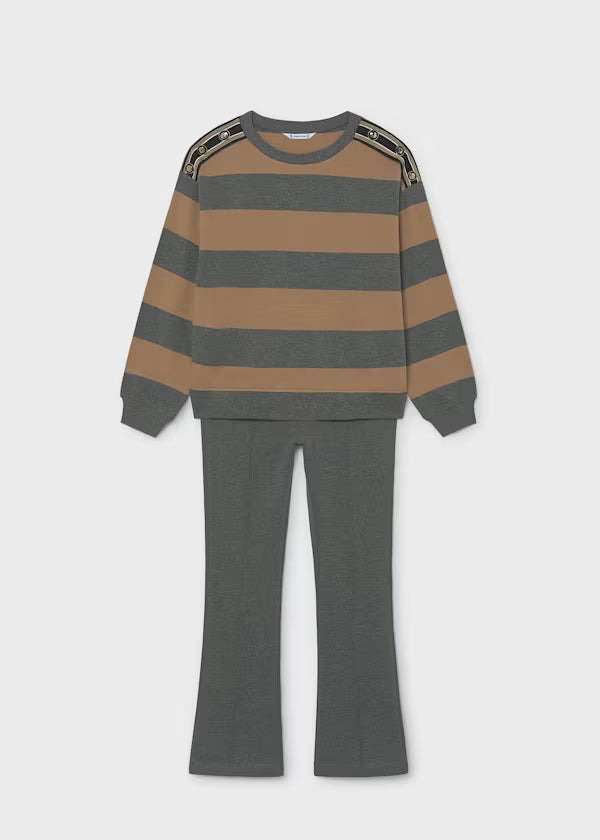 Mayoral Camel Stripe Knit Set