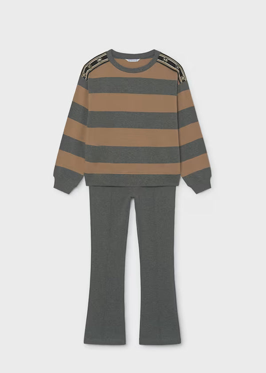 Mayoral Camel Stripe Knit Set