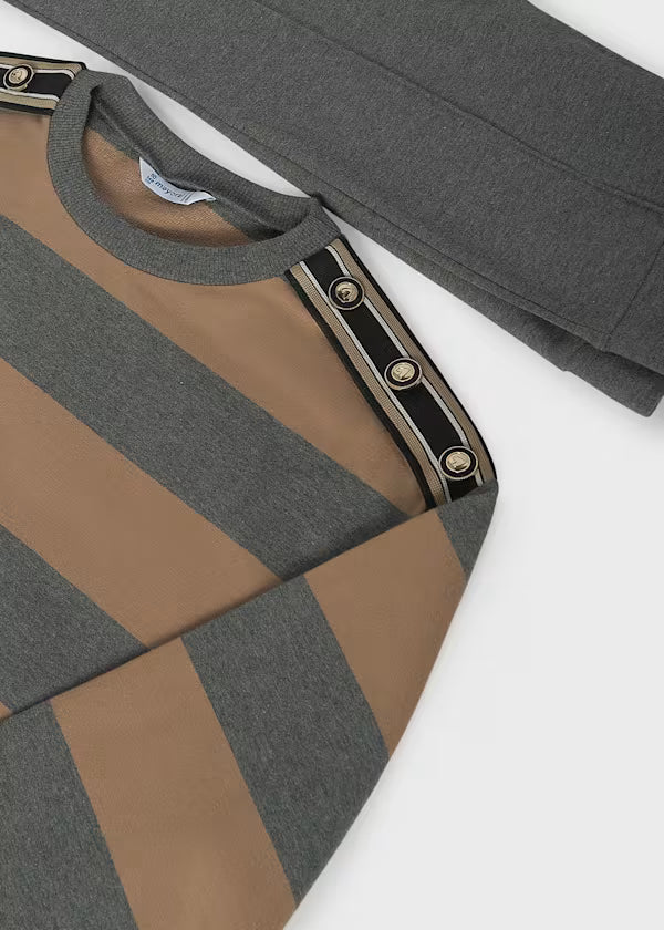 Mayoral Camel Stripe Knit Set