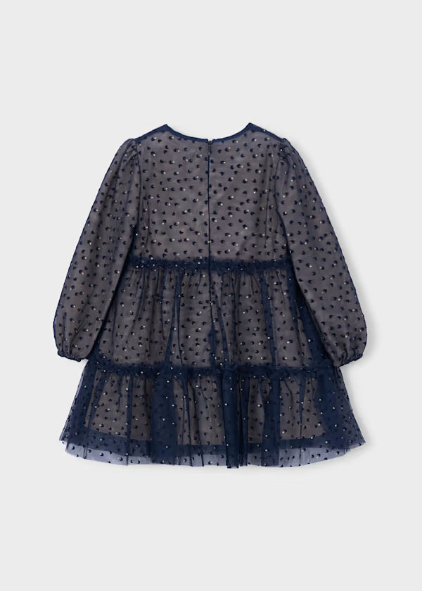 Mayoral Navy Tulle Sparkle Dress