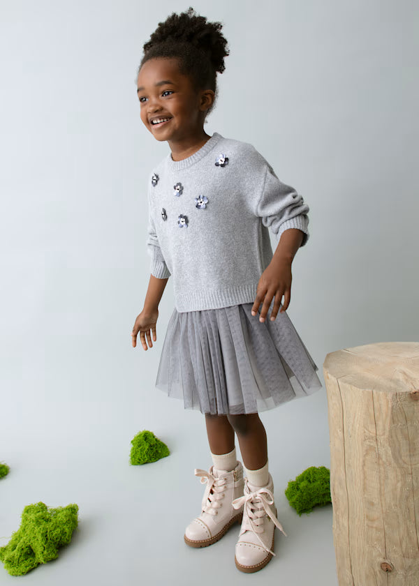 Mayoral Silver Tulle Dress Set