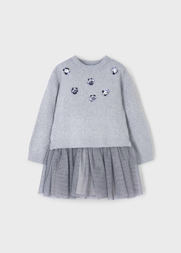 Mayoral Silver Tulle Dress Set