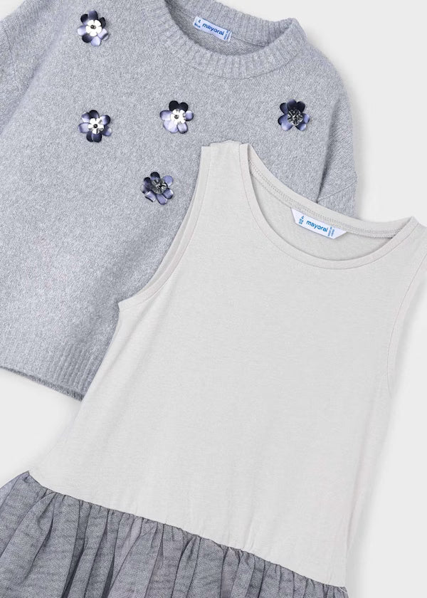 Mayoral Silver Tulle Dress Set