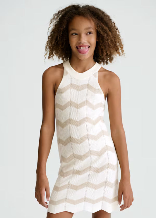 Mayoral Sand Chevron Dress