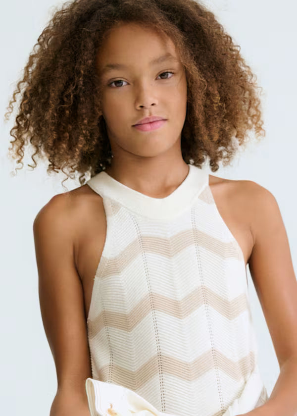 Mayoral Sand Chevron Dress