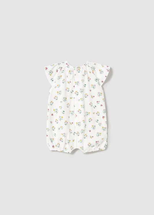 Mayoral Smocked Floral Romper
