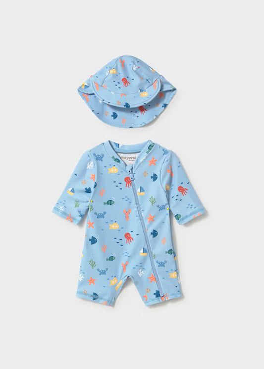 Mayoral Under the Sea Swimsuit & Hat
