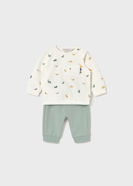 Mayoral Tiny Dino Print Knit Set