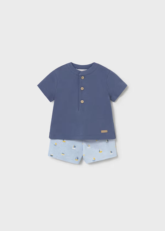 Mayoral Blue Sailboat Short Set