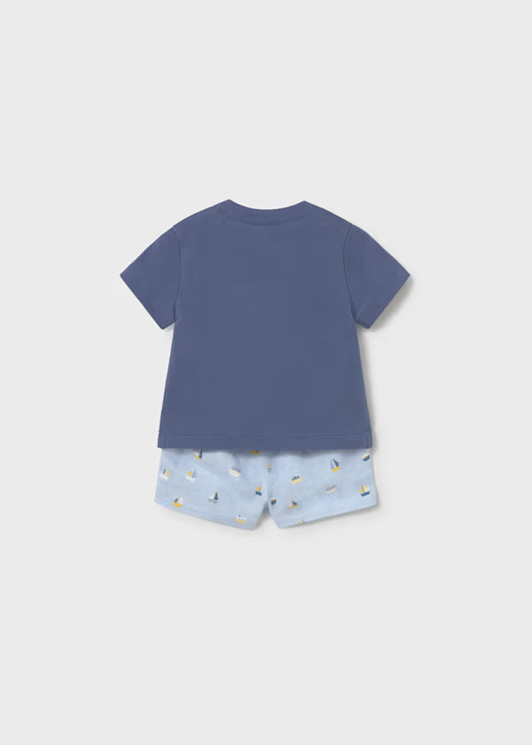 Mayoral Blue Sailboat Short Set