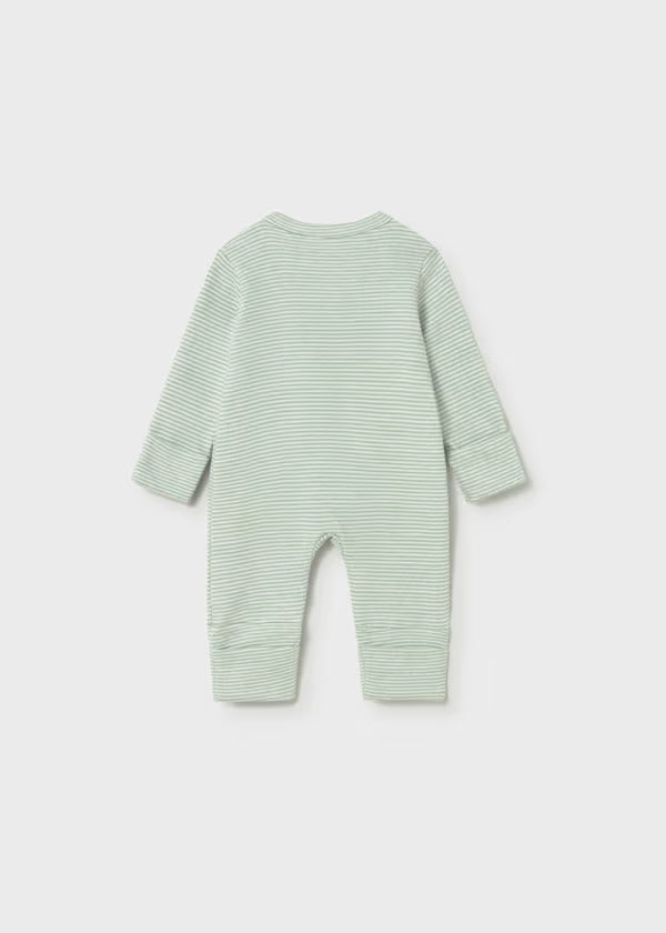 Mayoral Seaweed Stripe Zipper Romper
