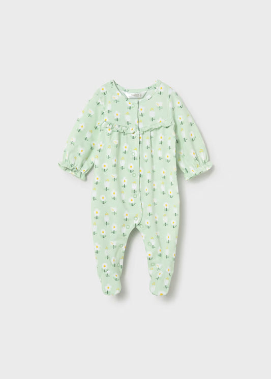 Mayoral Mint Floral Footie