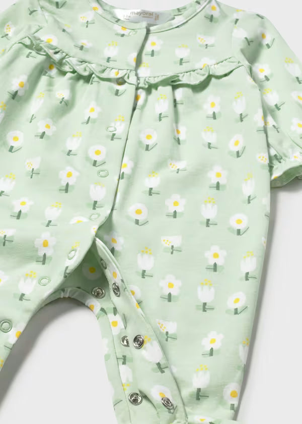 Mayoral Mint Floral Footie