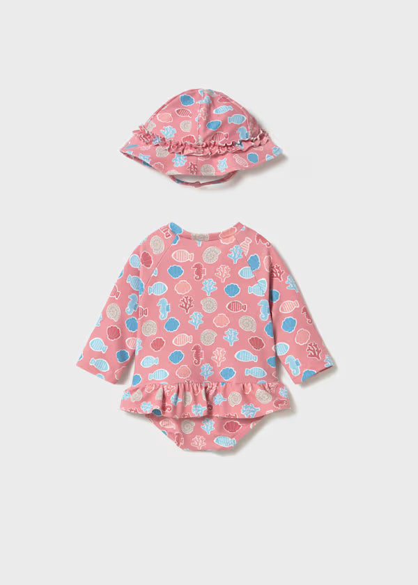 Mayoral Seashell Swimsuit & Hat