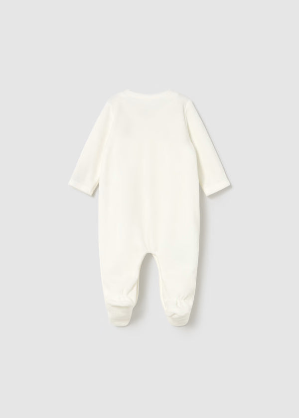 Mayoral Velour Polka Dot Footie