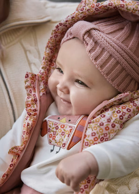 Mayoral Floral Puffer Vest Outfit