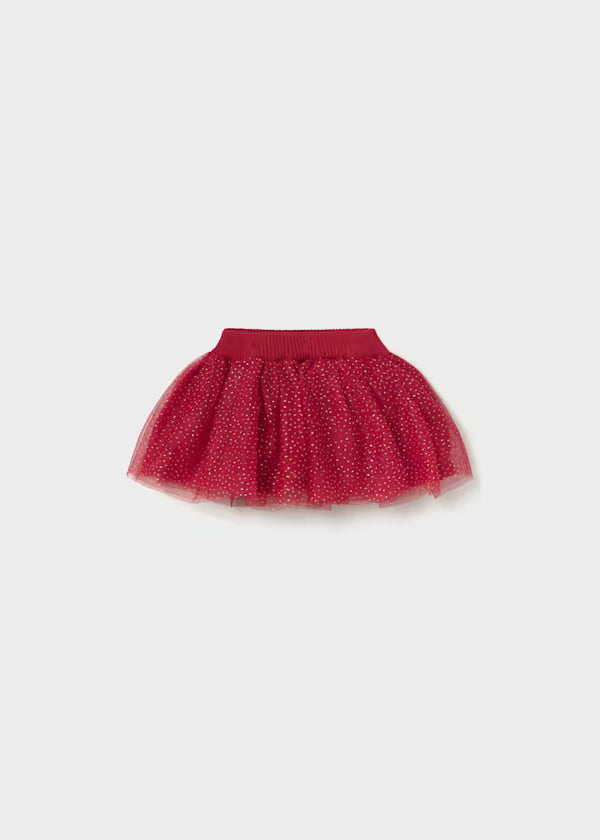 Mayoral Red Tulle Glitter Tutu Set