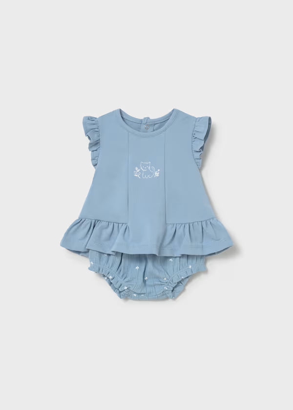 Mayoral Embroidered Kitty Knit Set