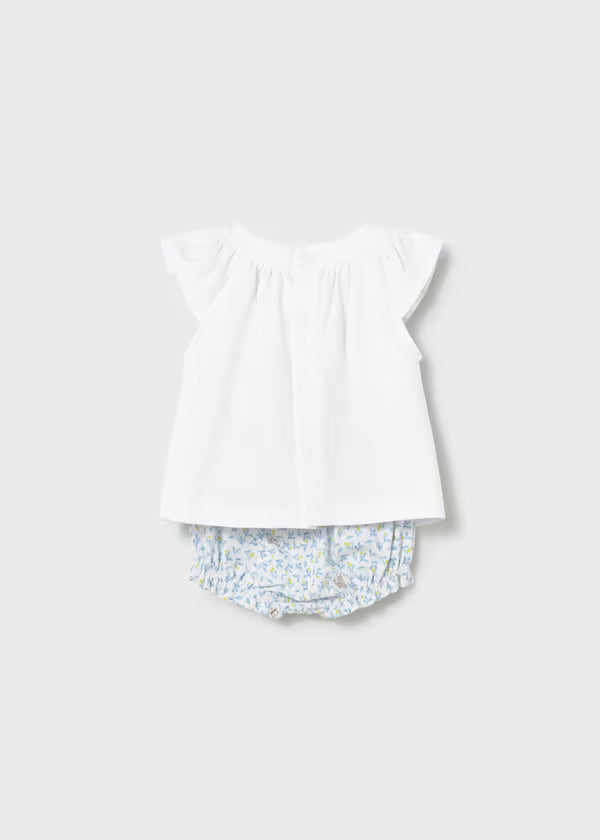 Mayoral Blue Embroidered Knit Set