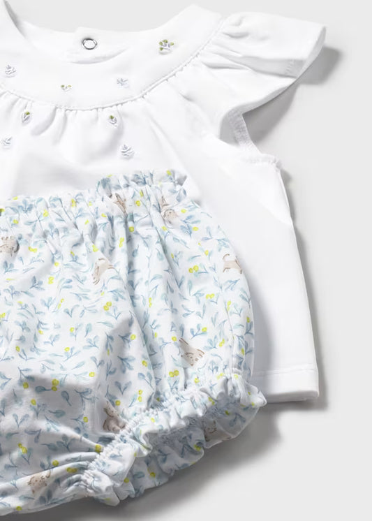 Mayoral Blue Embroidered Knit Set