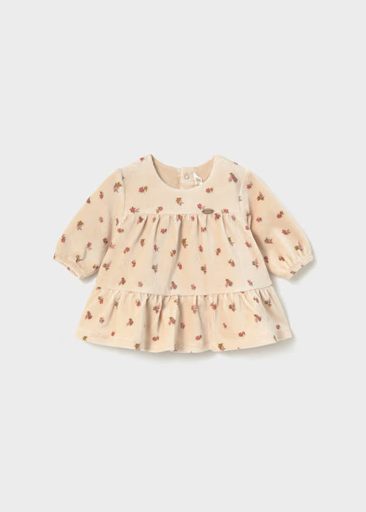 Mayoral Oat Floral Corduroy Dress