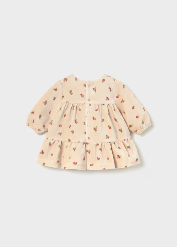 Mayoral Oat Floral Corduroy Dress