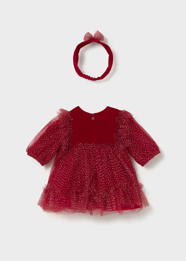 Mayoral Red Tulle Reindeer Dress