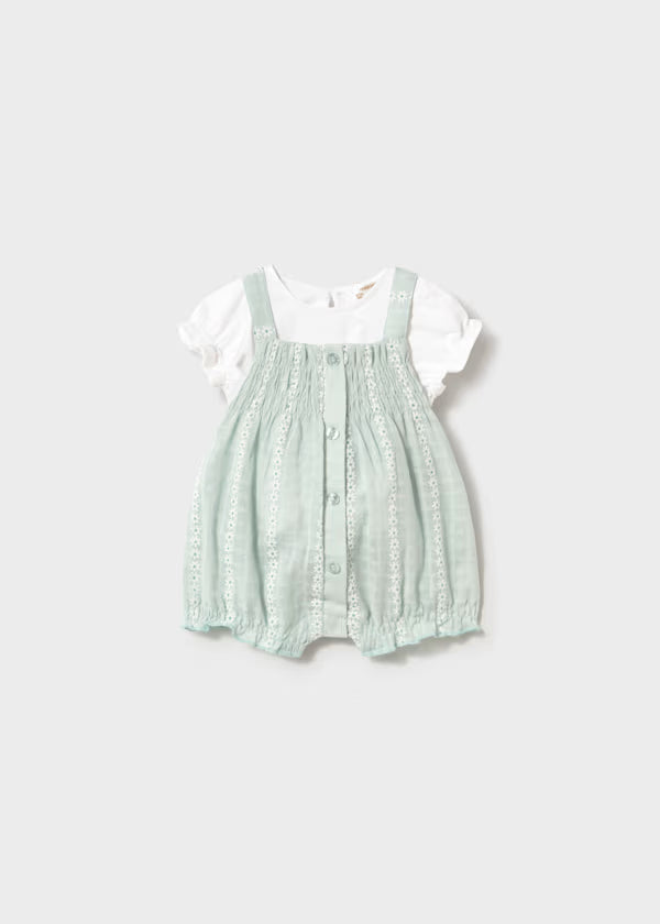 Mayoral Mint Flower Overall