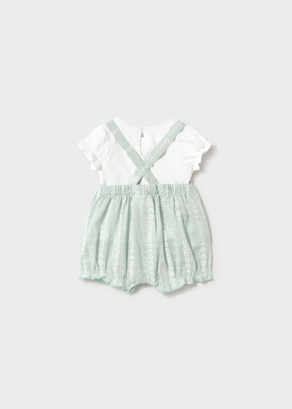 Mayoral Mint Flower Overall