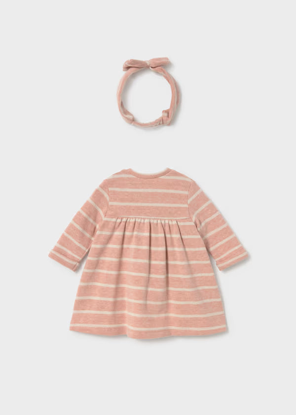 Mayoral Nude Stripe Dress & Headband