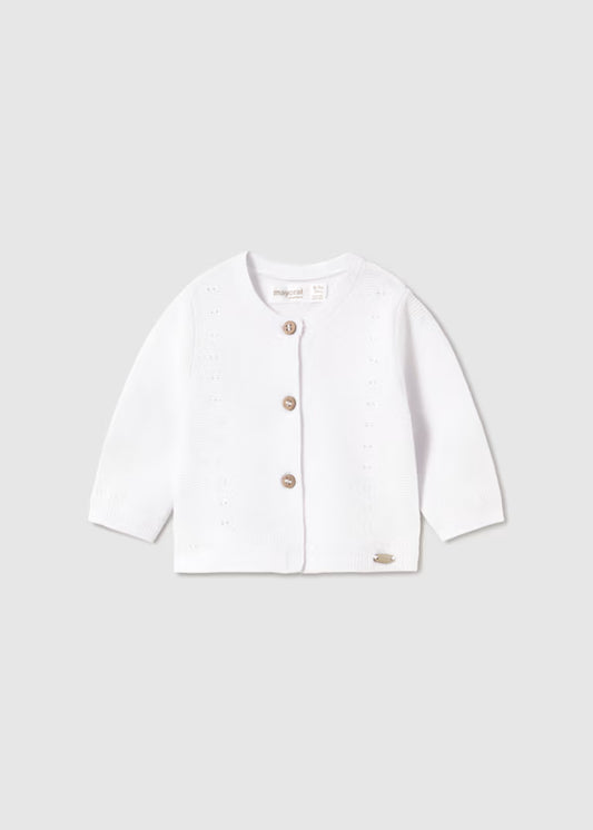 Mayoral White Knit Cardigan