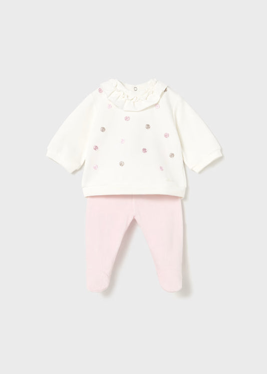 Mayoral Rose Dot Ruffle Neck Set