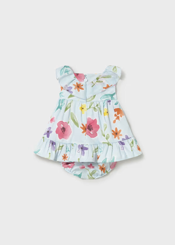 Mayoral Hawaii Blue Floral Print Dress & Bloomer