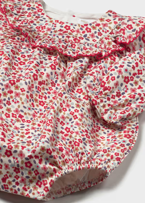 Mayoral Red Floral Romper & Tight Set
