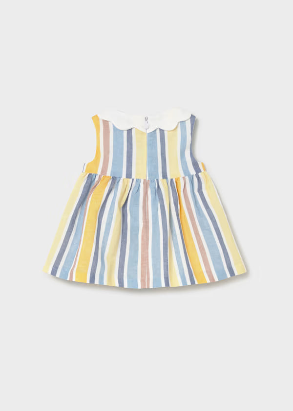 Mayoral Yellow Stripe Scalloped Dress