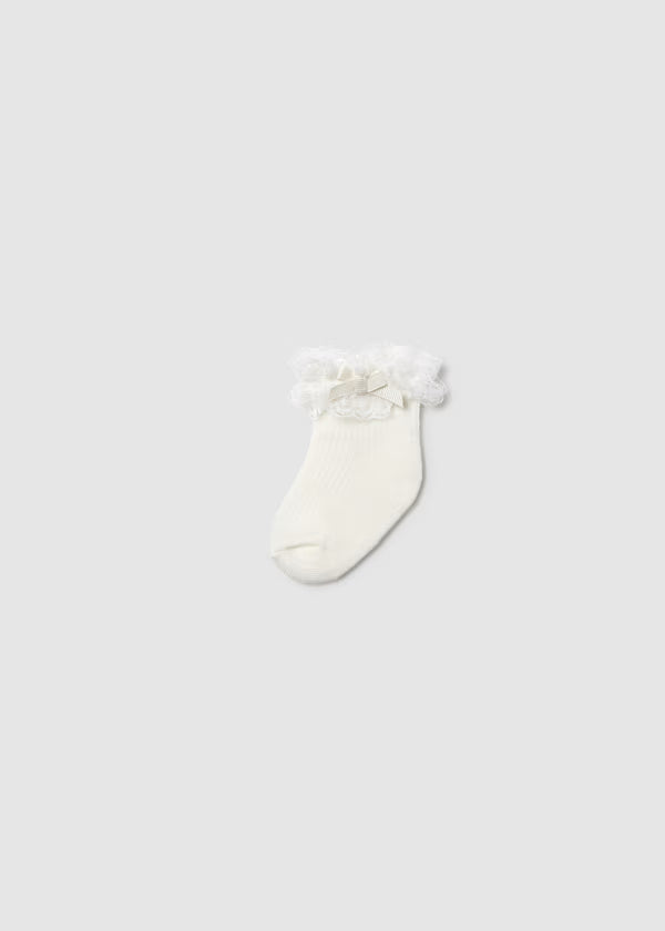 Mayoral Ivory Frilly Sock