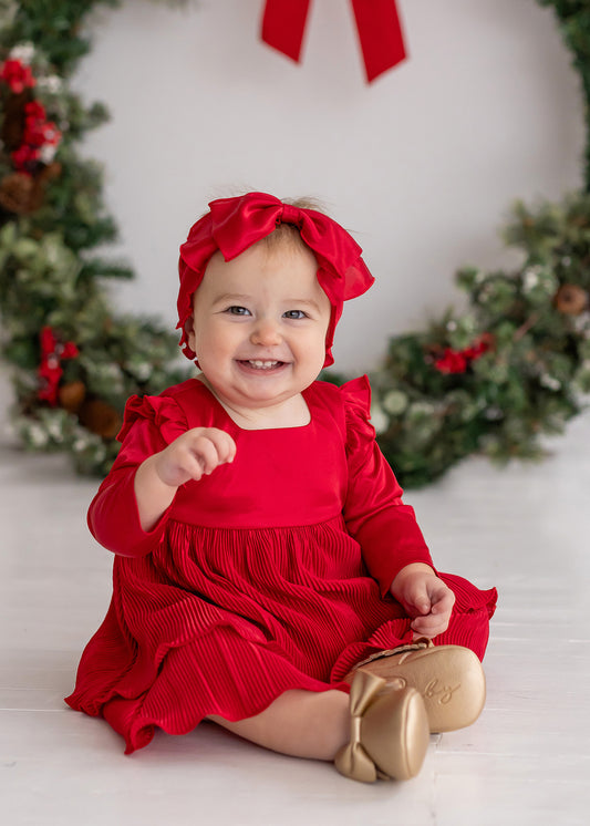 Isobella & Chloe Red Empire Waist Merry 'n Bright Dress