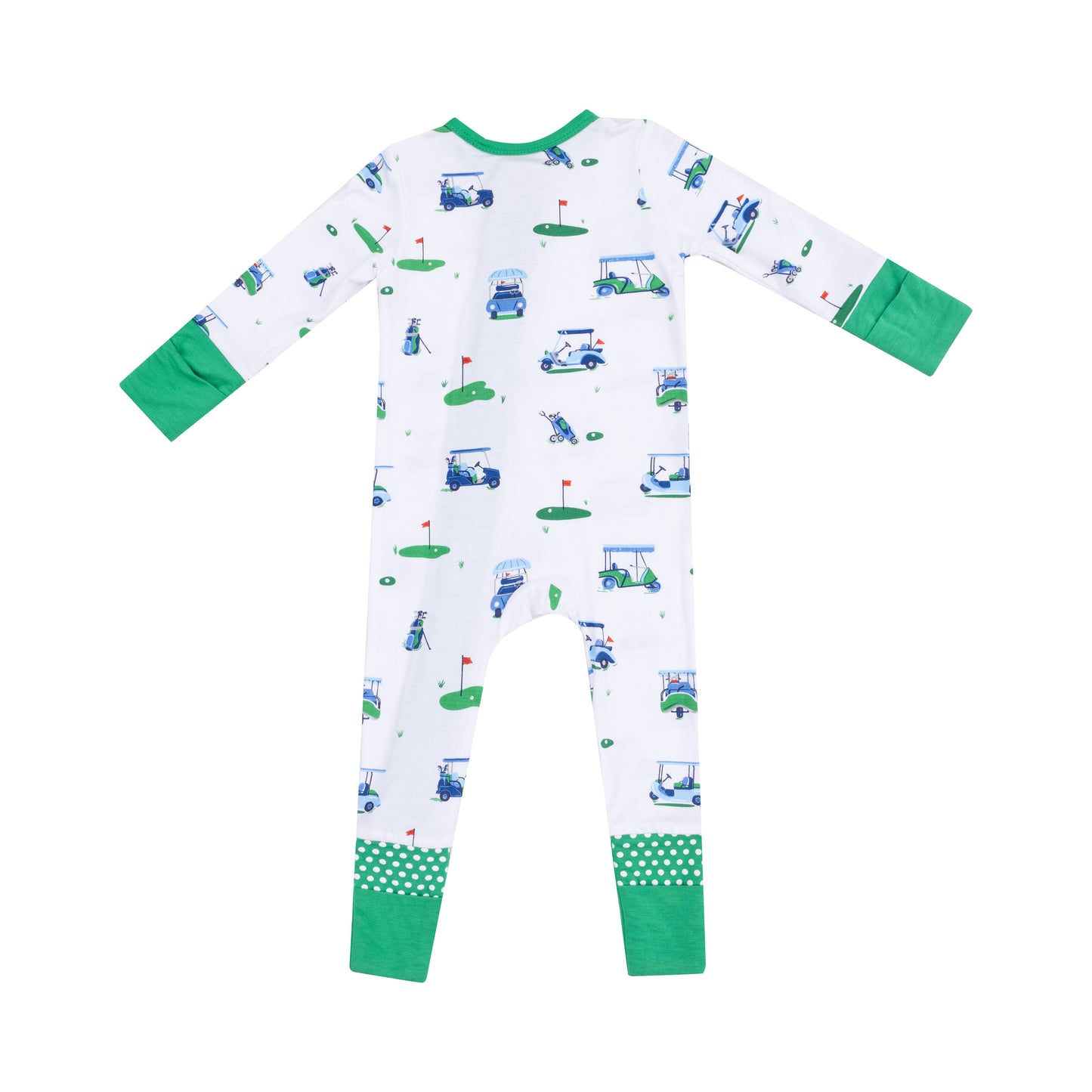 Angel Dear Vintage Blue Golf Cart Zipper Romper