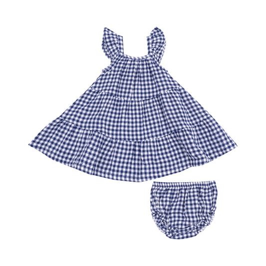 Angel Dear Navy Gingham Sundress