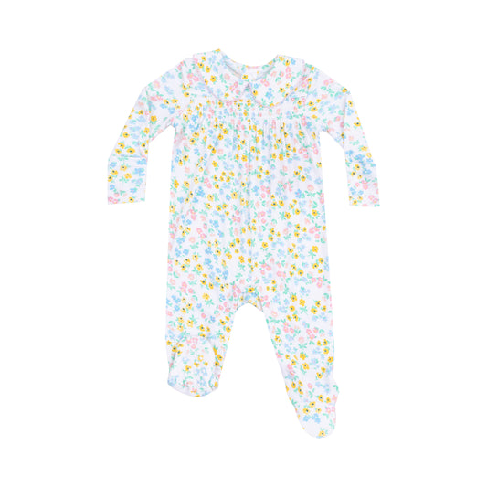 Angel Dear Caroline's Calico Smocked Peter Pan Footie
