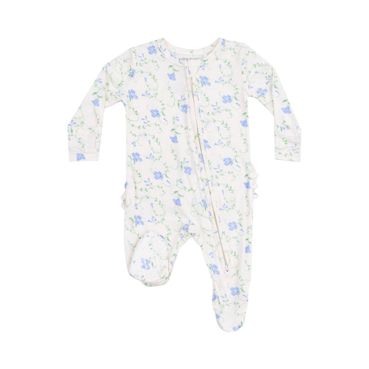 Angel Dear Sweet Vines Ruffle Zipper Footie