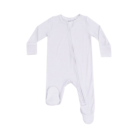 Angel Dear Stripe Classic Grey Zipper Footie