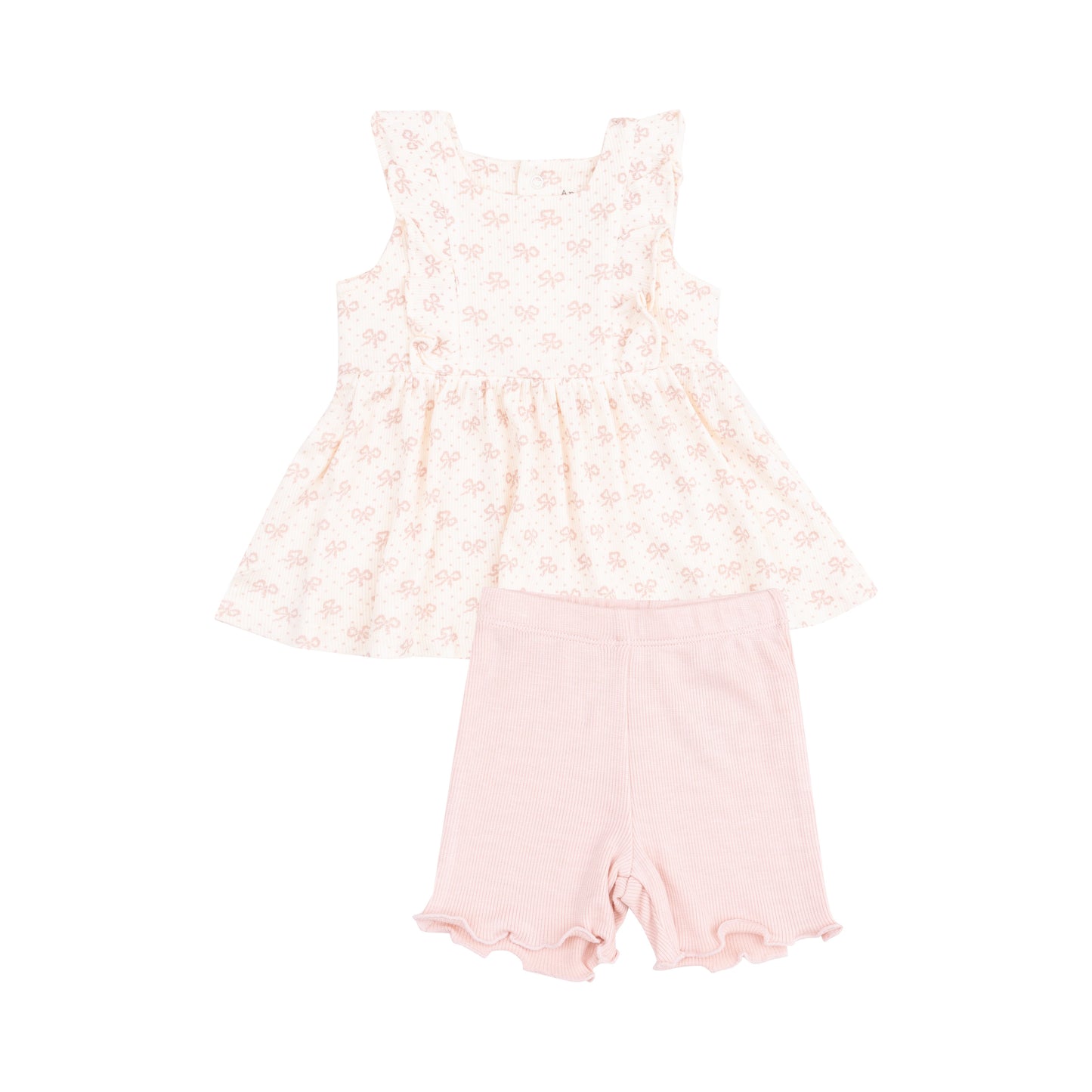 Angel Dear Mini Bows Ruffle Tank & Biker Short Set