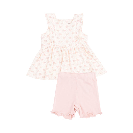 Angel Dear Mini Bows Ruffle Tank & Biker Short Set