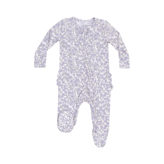 Angel Dear Forget Me Not Floral Zipper Footie