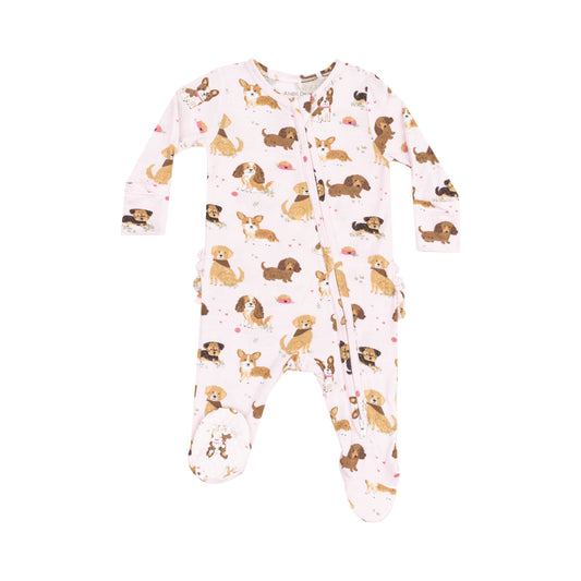 Angel Dear Best Friend Pink Dog Ruffle Footie