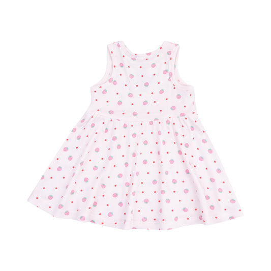 Angel Dear Strawberry Swiss Dot Dress