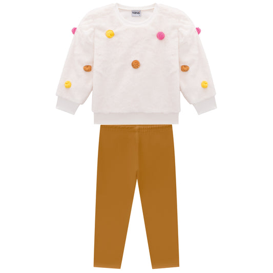 Nanai Fuzzy Pom Pom Top & Legging