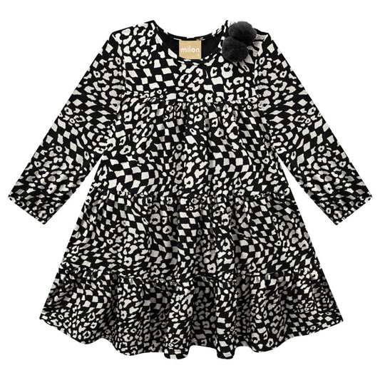 Milon Black & White Printed Dress